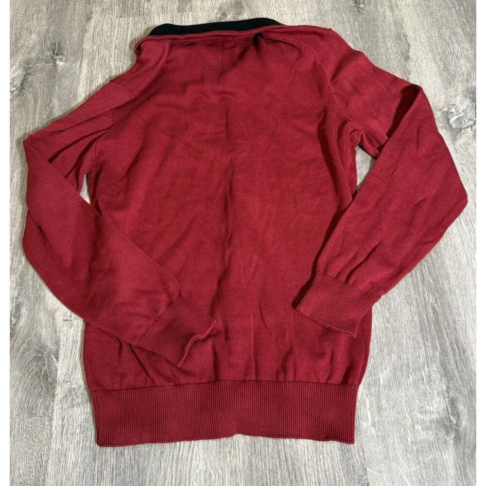 Harrison‎ Davis 1/4 Zip Pullover Sweatshirt Red Men's Size Small 100% Cotton NWT
